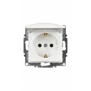 GÜNSAN VİSAGE BEYAZ KAPAKLI TOPRAKLI PRİZ