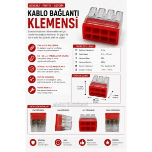 GWEST 6lı Geçmeli Buat Klemensi 0.50-2.5mm Arası (6 lı Altılı Buat Klemensi)