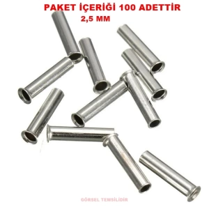 GWEST İzolesiz Kablo Yüksüğü 2,5mm e 12mm  (100 Li Pk.)