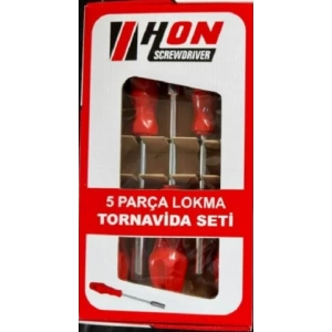 HON-RMS 5li Kırmızı Lokma Tornavida Seti  6mm 7mm  8mm  10mm  13mm