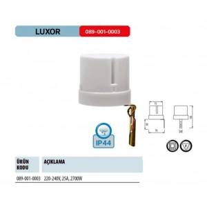 HOROZ Luxor Fotosel Role 25A Gece Gündüz Algılama Rölesi IP44 220v 2700W