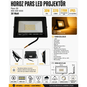 HOROZ Pars-30 30w SARI 2700k Led Projektör SMD Günışığı IP65 (30 Watt 220 Volt)