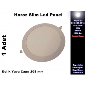 HOROZ Slim-18 18w BEYAZ Yuvarlak Led Panel Spot Beyaz Kasa 6400k Sıva Altı S.A. 220v IP20