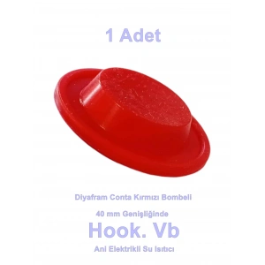 Kırmızı 40mm Bombeli Yuvarlak Şofben Diyafram Contası (Hook Vb.)