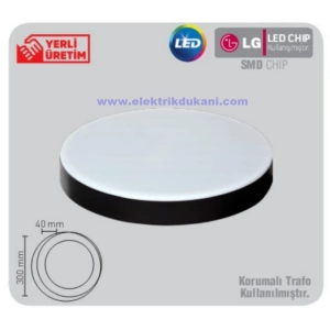 LUSTER 18W S.Ü. DOLUNAY LED ARMATÜR SİYAH KASA 6500K