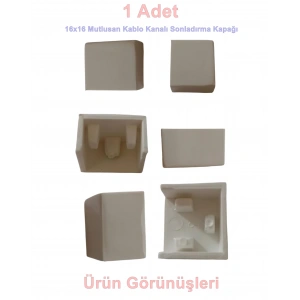 MUTLUSAN 16x16 Kablo Kanalı Uç Tapa Sonlandırma Kapağı Plastik Beyaz