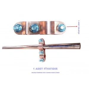 MUTLUSAN 18mm 1metre Bakır Boru Giydirme Kaplamalı Demir Topraklama Çubuğu