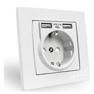 MUTLUSAN 2 USB PORTLU SIVA ALTI TOPRAKLI PRİZ