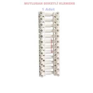 MUTLUSAN 2.5-4mm 12li Geçmeli Plastik Sıra Klemens Beyaz 850?C Alev Yaymayan H.F.