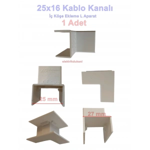 MUTLUSAN 25x16 Kablo Kanalı İç Köşe Plastik Beyaz
