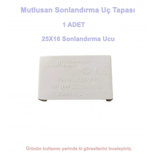 MUTLUSAN 25x16 Kablo Kanalı Uç Tapa Sonlandırma Kapağı Plastik Beyaz