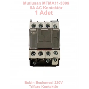 MUTLUSAN 3P 9A 4KW AC Kontaktör 220v 1NO+1NC (9 Amper 220 Volt 1 Açık 1 Kapalı Kontak Trifaze Kontaktör)