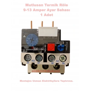 MUTLUSAN 9~13A Termik Röle (13 Amper Motor Koruma Termiği)