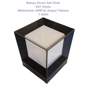 MUTLUSAN ALİZE Küp Armatür Set Üstü SİYAH E-27 27cm - IP54