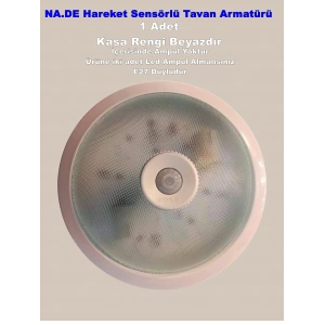 NADE Beyaz E-27x2 Duylu Sensörlü Tavan Glop (Sac Kasa)