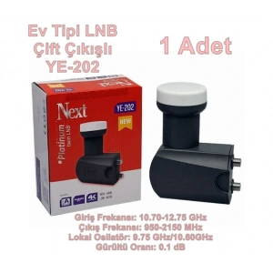 NEXT YE-202 2li Platinum Çiftli LNB 0.1dB Full HD 4K Universal LNBF (İkili Elenbi) Kaliteli