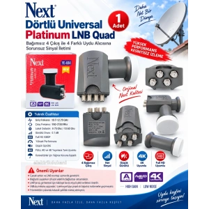 NEXT YE-404 4lü Platinum Dörtlü LNB 0.1dB Full HD 4K Universal LNBF Kaliteli