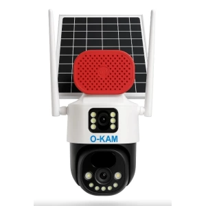 O-KAM Pro 7015 Wi-Fi 360? Güneş Enerjili 5MP 1 Sabit 1 Hareketli Gece Görüşlü Sirenli Akıllı Kamera IP66 (WiFi Solar Enerjili)