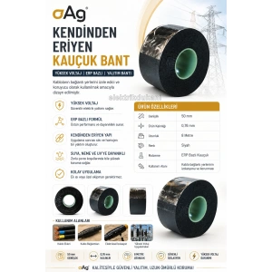 OAG Eriyen Bant 50x0.76mm 8mt (GENİŞ) Kablo İzalasyonu İçin Kendiliğinden Eriyen Bant