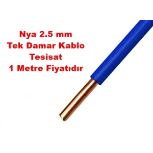 ÖZNUR 2.5mm MAVİ NYA Elektrik Tesisat Kablosu
