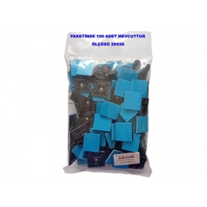 PEMSAN Yapışkan Kare Kroşe 28x28 SİYAH (100lü Paket)