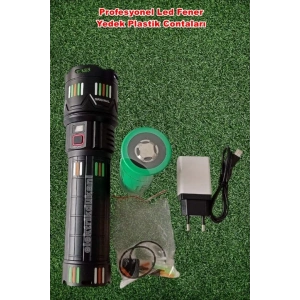 POWERDEX 50W Şarjlı Ledli Profesyonel El Feneri 5.000Lm 24000mAh 30A Pil