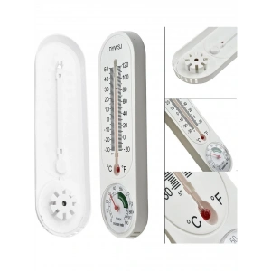 POWERMASTER Duvar Tipi Sıcaklık Ve Nem Ölçer Mekanik Termometre Cıva + İbreli Dikey