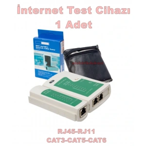 POWERMASTER Kablo Test Aleti RJ-45 RJ-12 RJ-11 Cat-6 (Web İnternet Kablosu Network Cable Tester)
