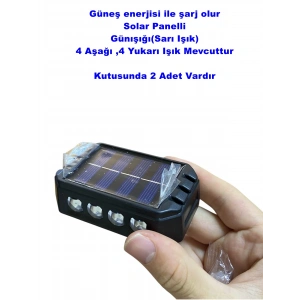 Solar Güneş Enerjili 2x14watt 2li Paket Çift Yönlü Dekoratif Duvar Bahçe Aplik GÜNIŞIĞI Işık 3200K IP65