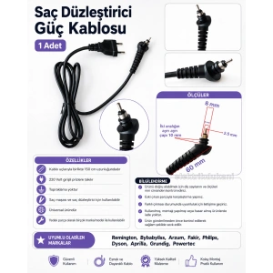 Tip-7 Saç Düzleştirici Güç Kablosu Saç Maşası Tip 7