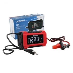 UCOMEN 12v Dc 6A Akıllı Akü Şarj Cihazı Dijital Ekran Aşırı Akım ve Akü Korumalı (12 Volt 6 Amper)