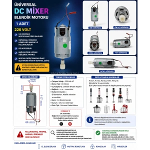 ÜNİVERSAL Orjinal DC Mixer Blendır Motoru Blender 220v DC Motor Adaptörü Dahil