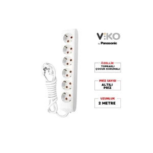 VİKO MULTİLET ALTILI 2MT GRUP PRİZ TOPRAKLI