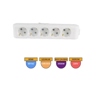VİKO MULTİLET BEŞLİ GRUP PRİZ TOPRAKLI KLEMENSLİ