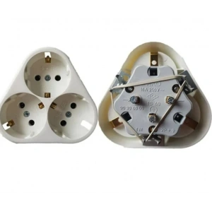 VİKO Yonca Sıva Altı Topralı Üçlü Priz Beyaz