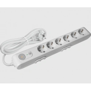 VİKO Anahtarlı Şok Aşırı Akım Korumalı 6lı - Altılı 1.5mt Kablolu Grup Priz Çocuk Emniyetli