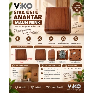 VİKO VERA MAUN SIVA ÜSTÜ ANAHTAR