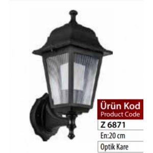 ZERPA Kare Duvar Aplik SİYAH Bahçe Armatür ABS Plastik E-27 Duylu IP54