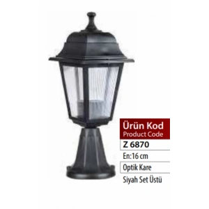 ZERPA Kare Duvar Set Üstü SİYAH Bahçe Armatür ABS Plastik E-27 Duylu IP54