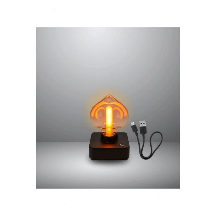 Alevli Dokunmatik Masa Lambası Type C Bağlantılı Mini Şarjlı Gece Lambası (Dimmerli)