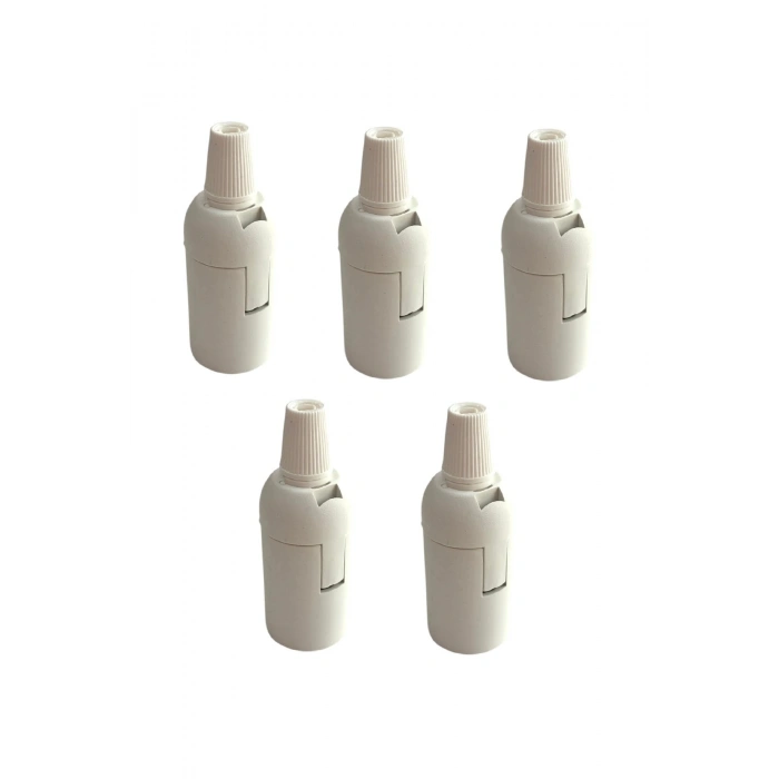 Italyan E14 Duy (MİNİ DUY) Bakalit Geçmeli Düz Duy Beyaz (250V-2A) 5 Adet