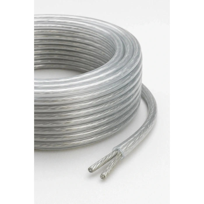 Şeffaf, Elektrik Kablosu (2x0,75 TTR Yuvarlak Tip) (TAM BAKIR Kalaylı) 3 Metre