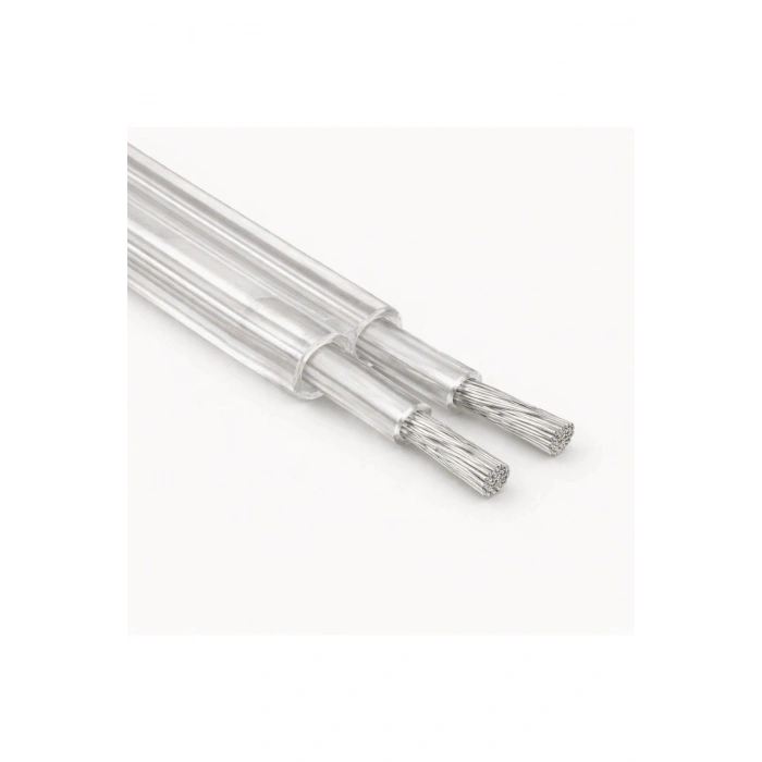 Şeffaf, Elektrik Kablosu Yassı Kablo (2x0,50 TTR Balık Sırtı Tip) (TAM BAKIR Kalaylı) 3 Metre