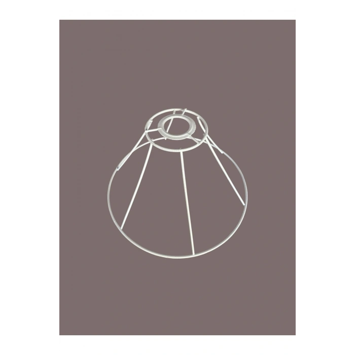 Konik Avize Teli , İskeleti (Uzun Boy 30x18 Cm) Beyaz Statik Boyalı (Duy Takımı Dahil)