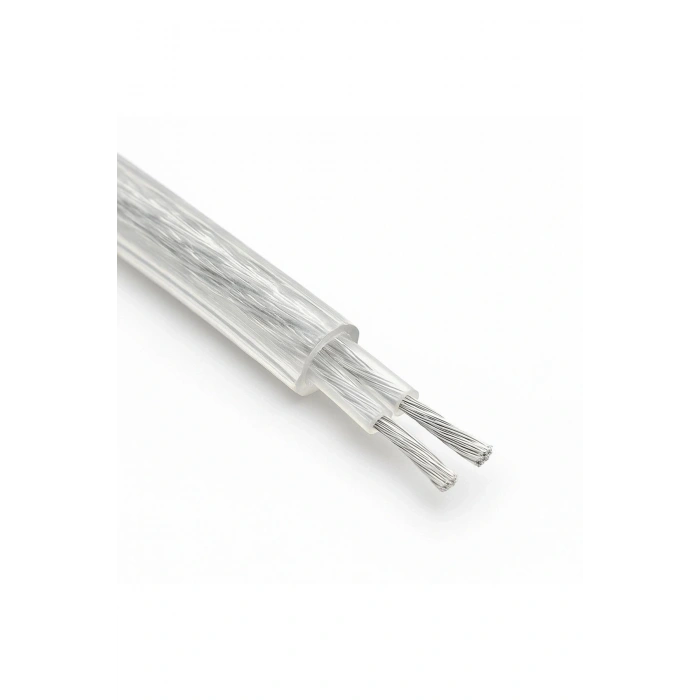 Şeffaf, Aydınlatma Elektrik Kablosu (2x0,50 TTR Yuvarlak Tip) (TAM BAKIR Kalaylı) 3 Metre