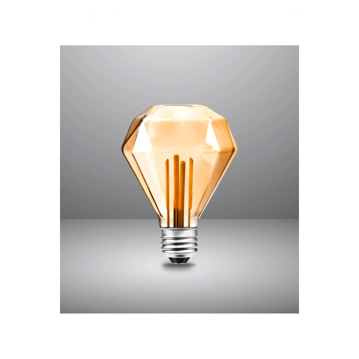 Elmas Tasarım E27 Rustik Ampul Vintage Amber 2700K (4,5W - 500 Lümen)-(KIRILMAZ PLASTİK GÖVDE)