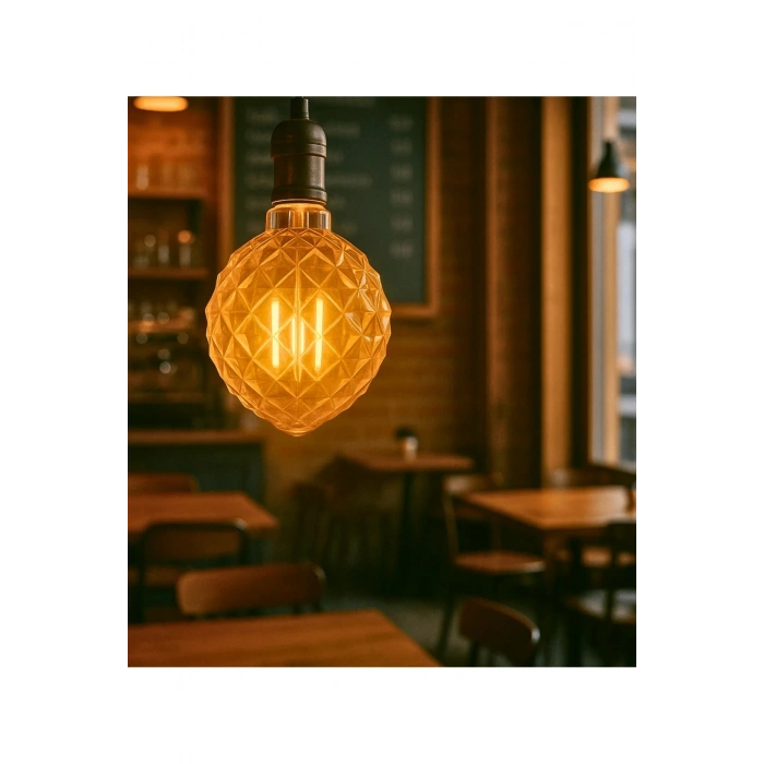 Özel Tasarım E27 Rustik Ampul Vintage Amber 2700K (4,5W - 500 Lümen)-(KIRILMAZ PLASTİK GÖVDE)