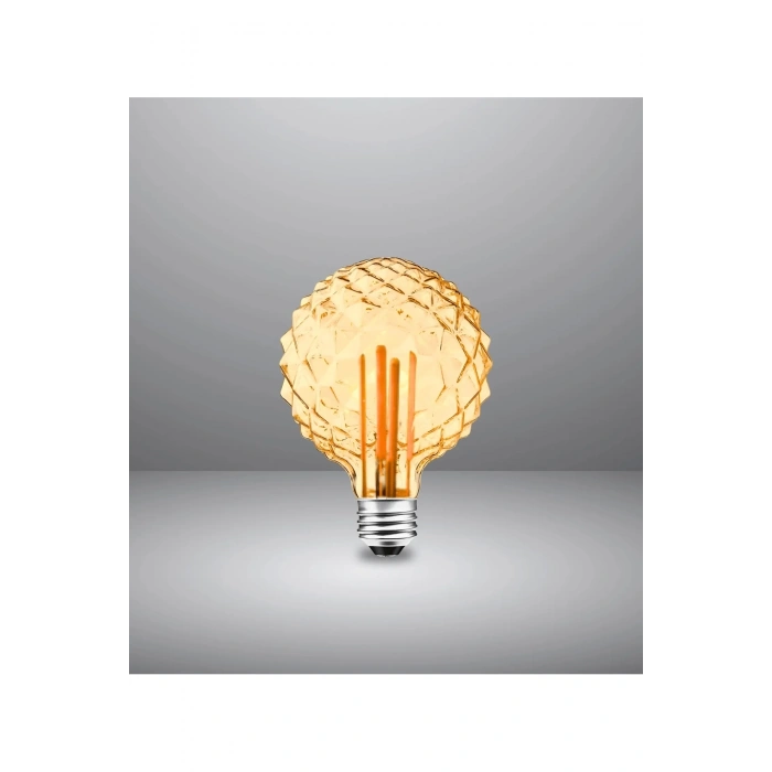 Özel Tasarım E27 Rustik Ampul Vintage Amber 2700K (4,5W - 500 Lümen)-(KIRILMAZ PLASTİK GÖVDE)