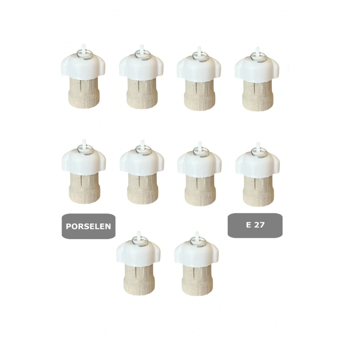 Porselen Bahçe Duyu E27 Su Geçirmez Dış Mekan Vidalı Yağmur Duyu (250V-4A) 10 Adet