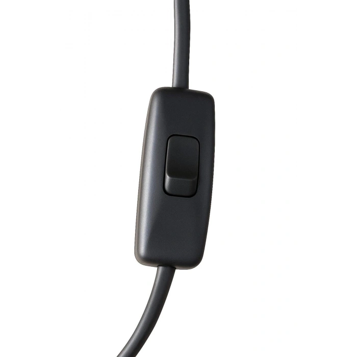 E27 Duylu 4 Metre Arapuarlı (Aç Kapat Anahtar) Yaylı Duy (2X0,50) (Siyah) 65W